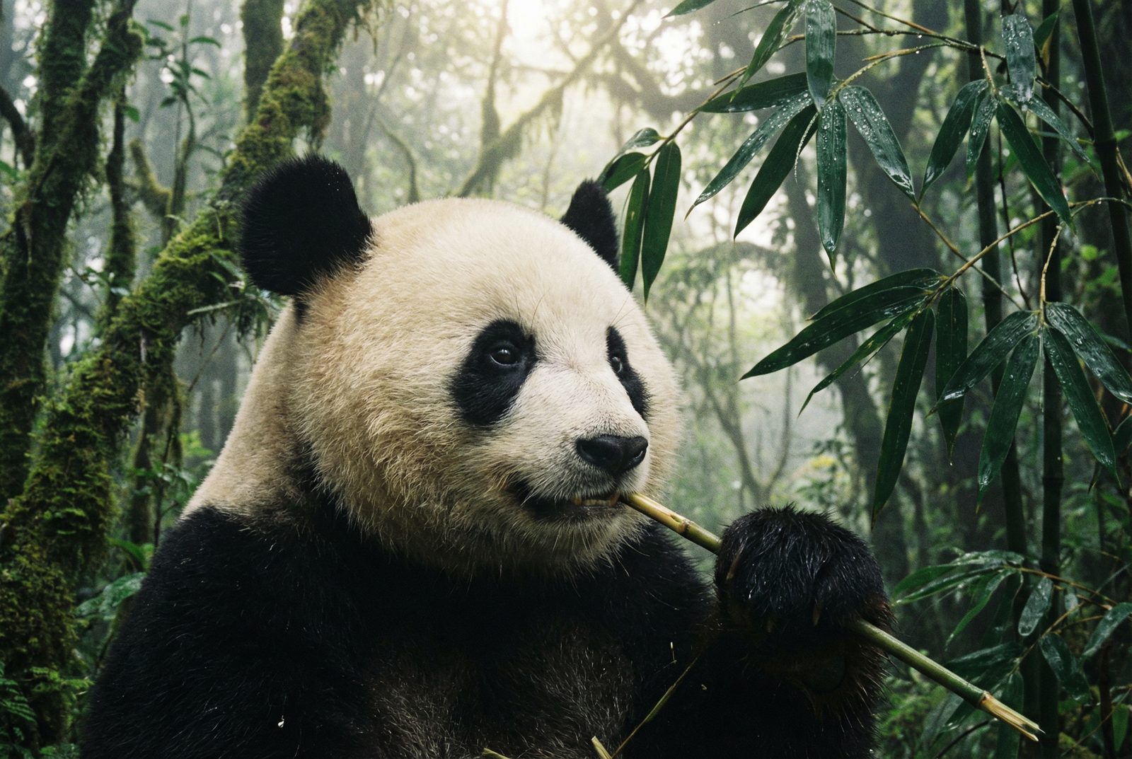 蜜芽熊猫吃竹子视频